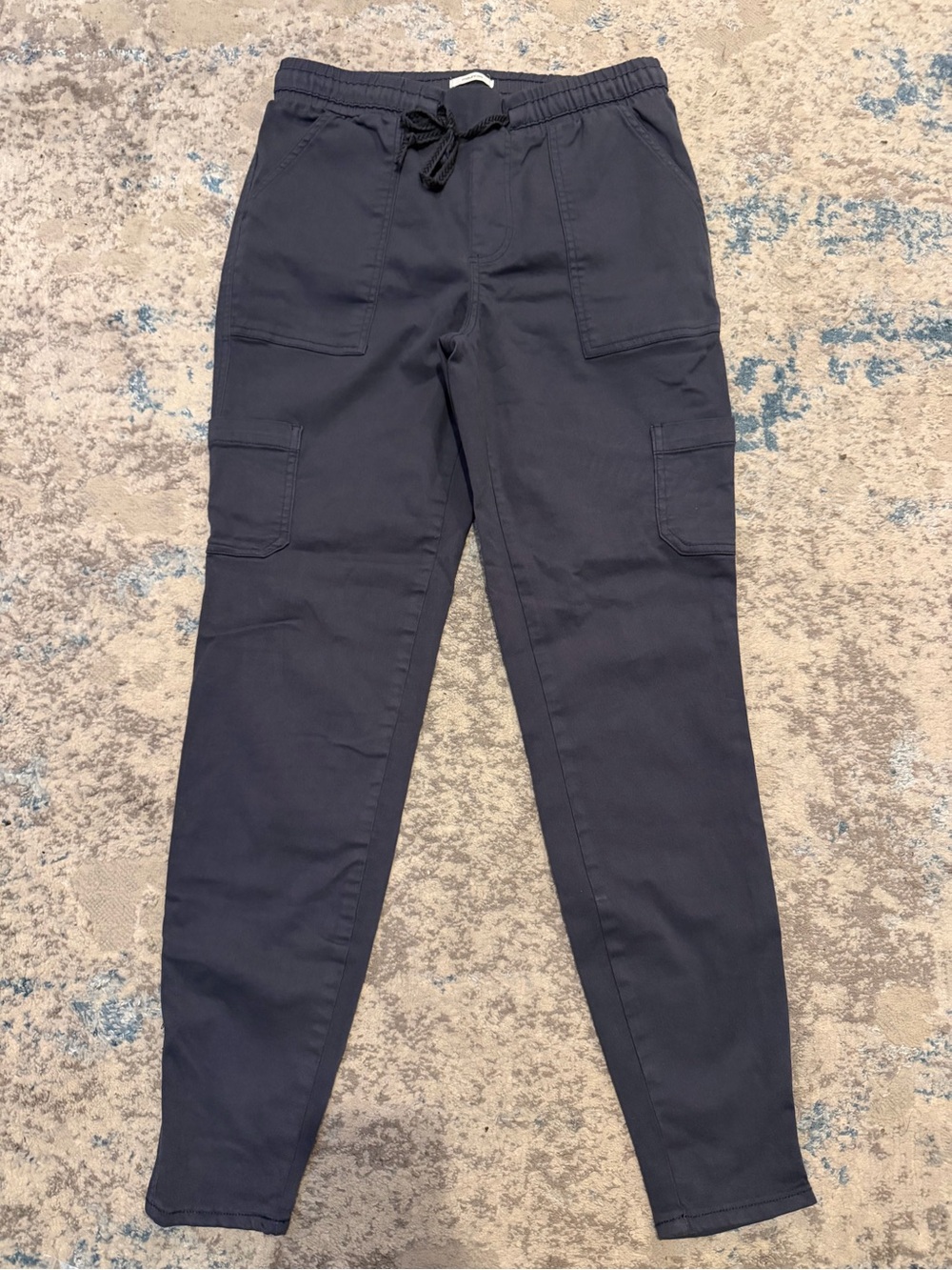 Women’s Navy Cargo Jogger Pants - Drawstring Waist